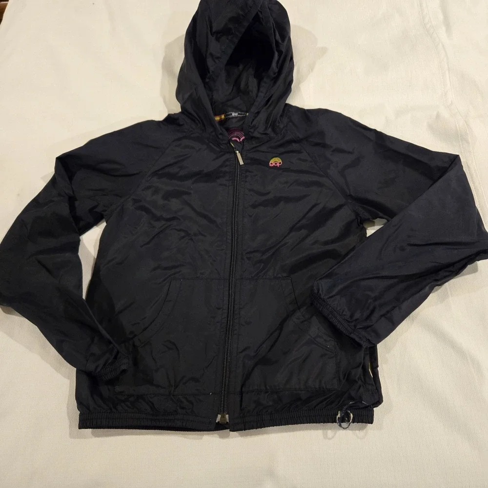 Gap Girl's Full Zip Windbreaker Rain Jacket w/ Hood Pockets Name Tag Size L(10)‎